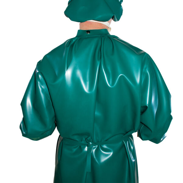 Latex surgical gown back