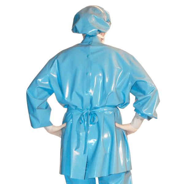 latex surgical suit rear